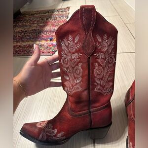 Circle G Red Western Boots